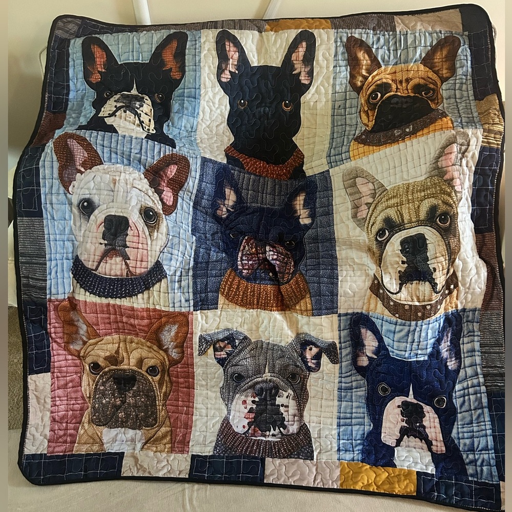 French Bulldog Pattern Quilt